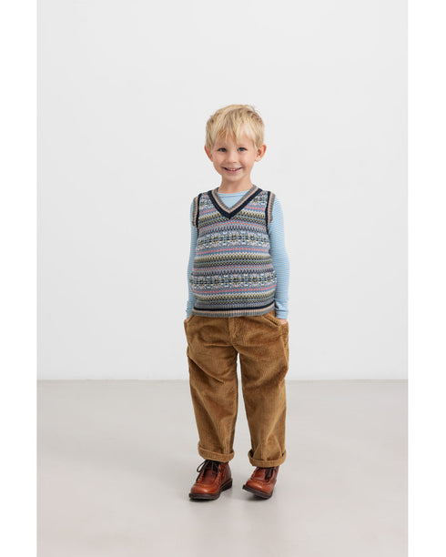 Pantaloni maro din reiat catifelat unisex